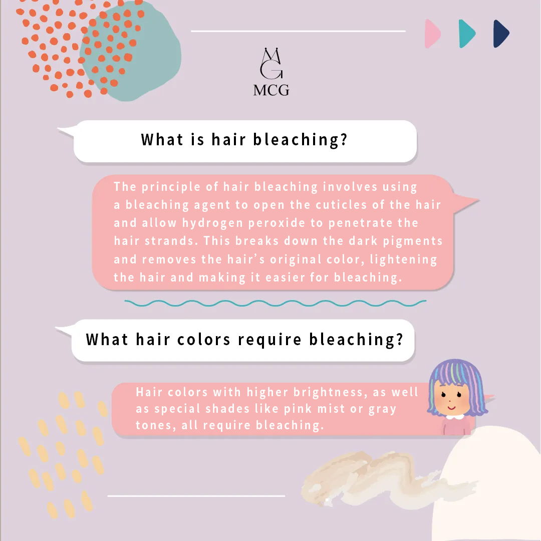 What is hair bleaching and which colors require it?