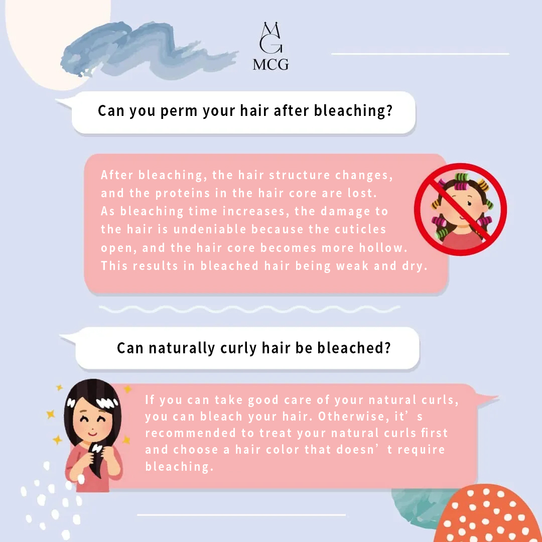 Can you perm your hair after bleaching? Can naturally curly hair be bleached?