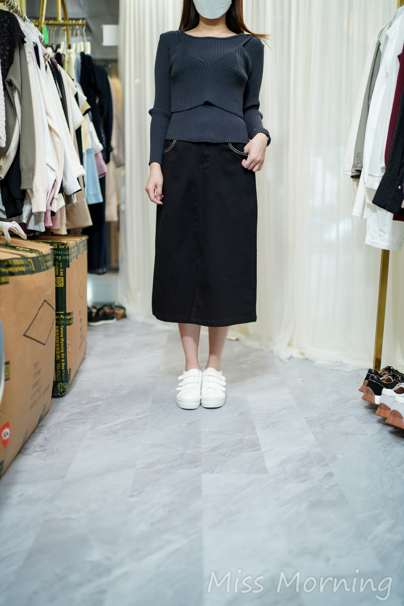 有款顯瘦假2件上衣(14161)&明線裙(33819)