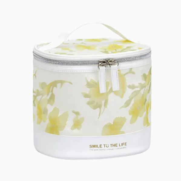 Hot push travel cylinder makeup bag (yellow size: 18cm*15cm*16cm)