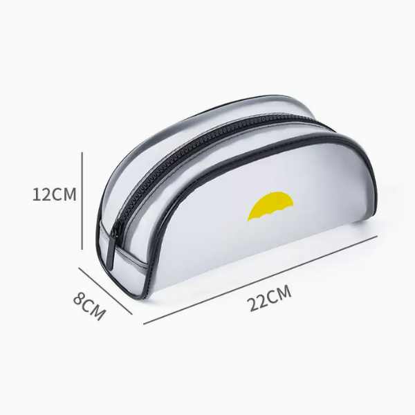 Explosive matte waterproof portable travel cosmetic bag (half round bag size: 22cm*8cm*12cm)