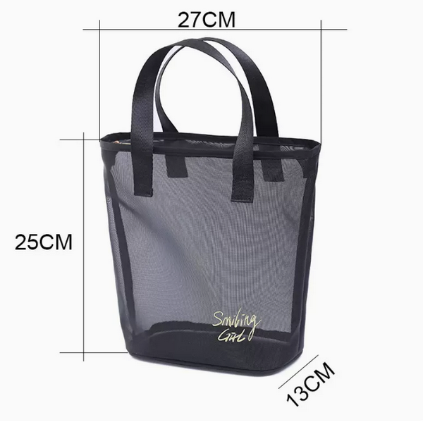 Popular mesh handbag hollow mesh cosmetic bag (104 models size: 31cm*13cm*25cm)