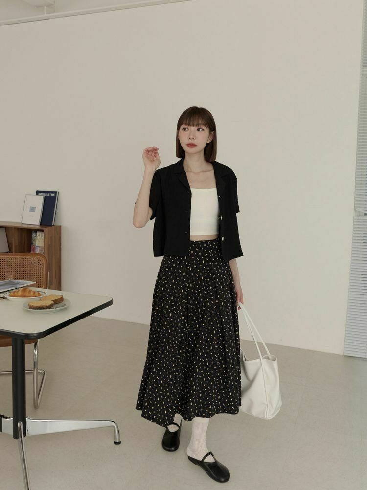 雪紡碎花飄逸感長裙