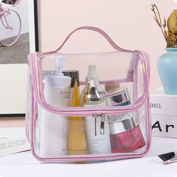 Popular Simple Waterproof Travel Cosmetic Bag (Pink, Size: 23cm long, 12cm wide, 19cm high)