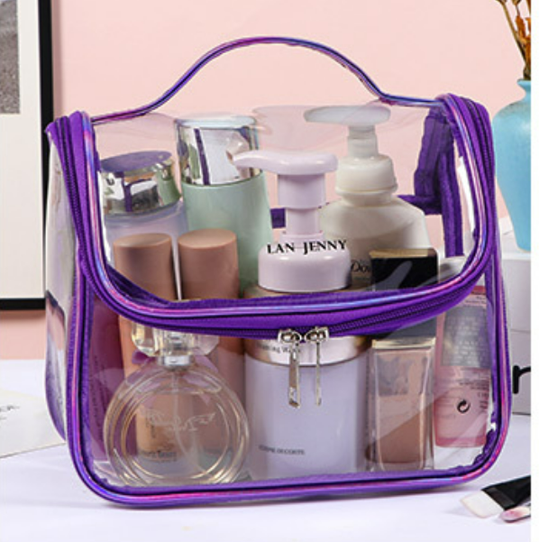 Popular Simple Waterproof Travel Cosmetic Bag (Purple Size: 23cm long, 12cm wide, 19cm high)