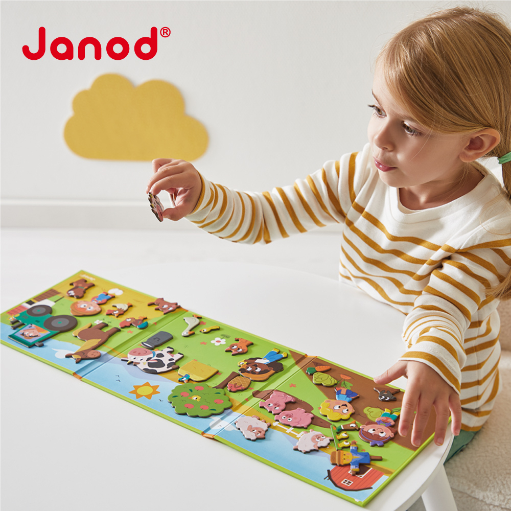 【樂森藥局】法國 Janod 磁鐵故事書 農場家族