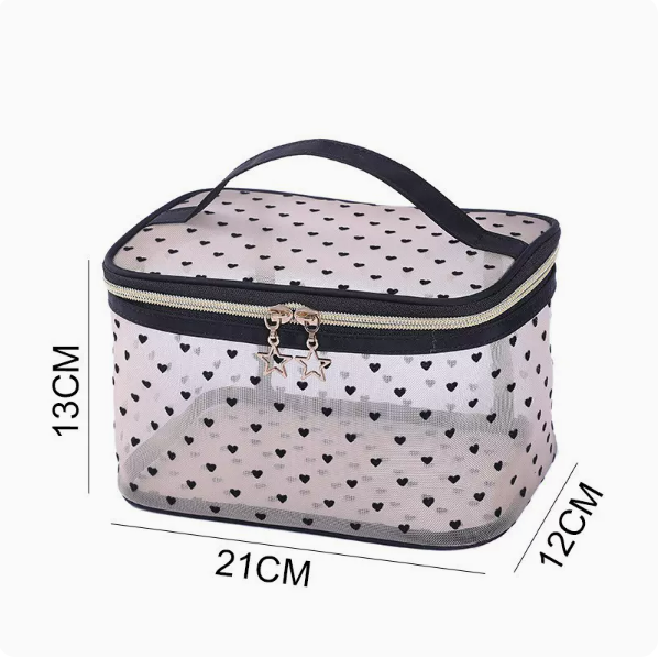 Popular large-capacity mesh travel cosmetic bag (small square bag size: 21cm*12cm*13cm)