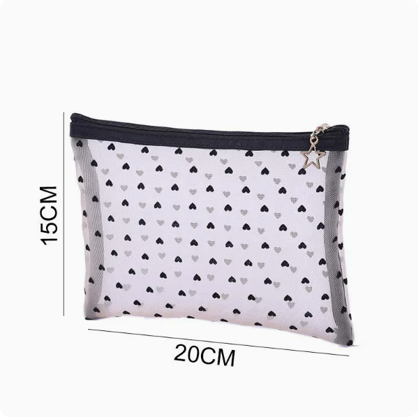 Popular large-capacity mesh travel cosmetic bag (flat bag size: 20cm*15cm)