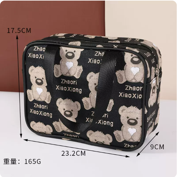 Popular large-capacity travel handbag (black large portable handbag, size: 23.2cm*9cm*17.5cm)