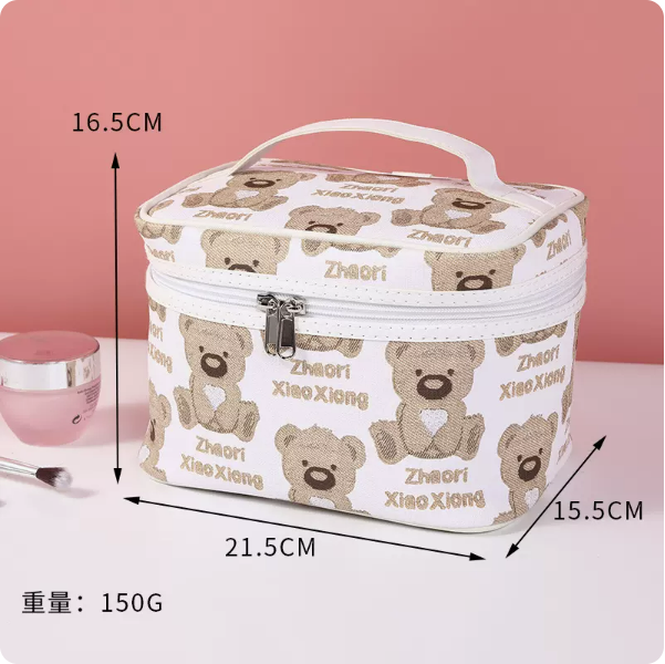Popular large-capacity travel hand-held toiletry bag (white large square size: 21.5cm*15.5cm*16.5cm)