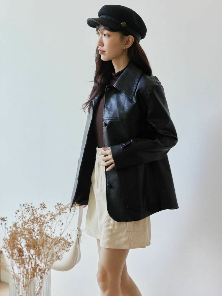 率性時髦皮革外套