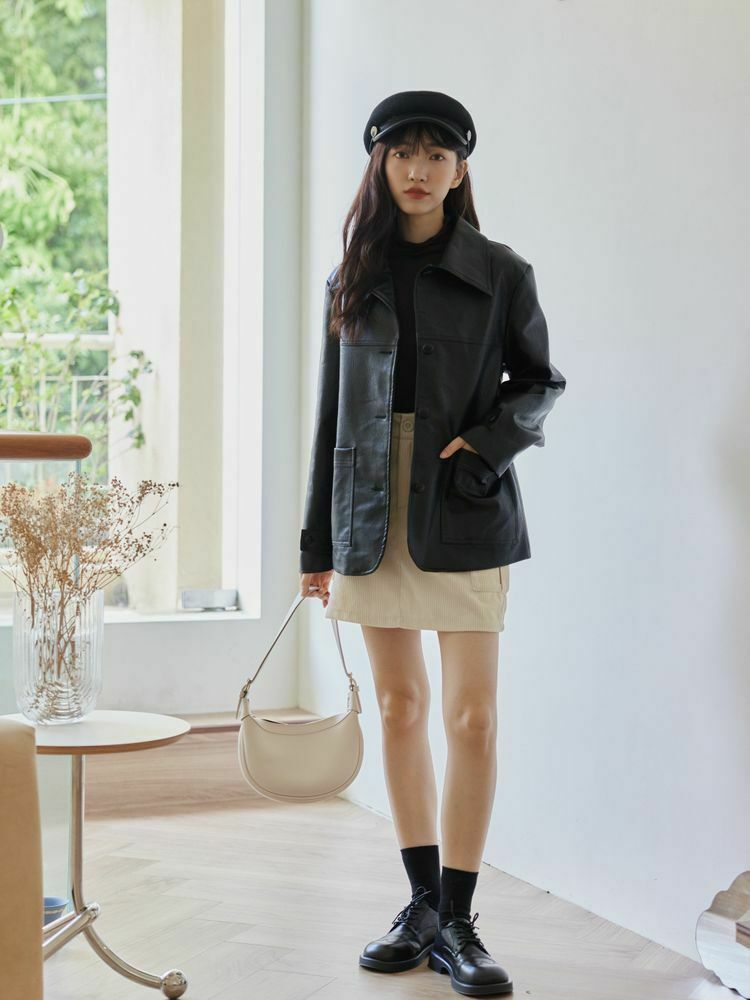 率性時髦皮革外套