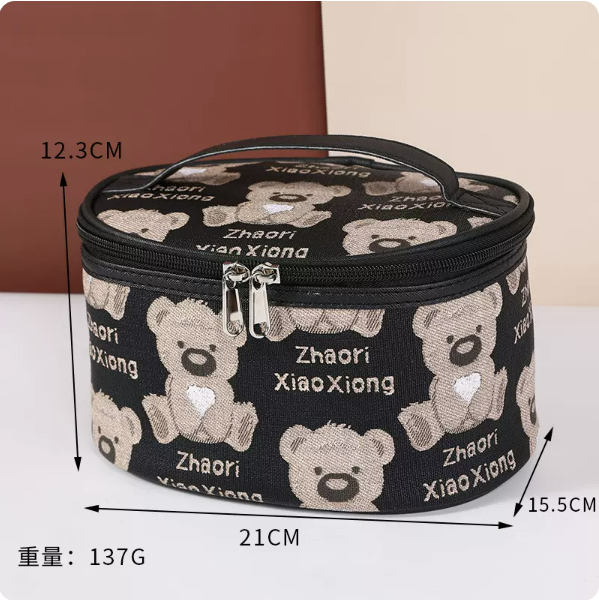 Popular large-capacity travel handbag (black oval size: 21cm*15.5cm*12.3cm)