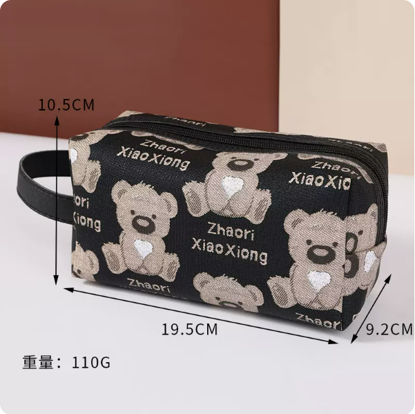 Popular large-capacity travel carry-on toiletry bag (black pillow type, size: 19.5cm*9.2cm*10.5cm)