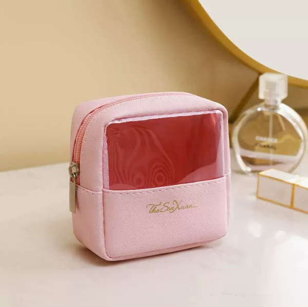 Popular travel large-capacity toiletry bag (quadrilateral pink small size 10cm*5cm*10cm)