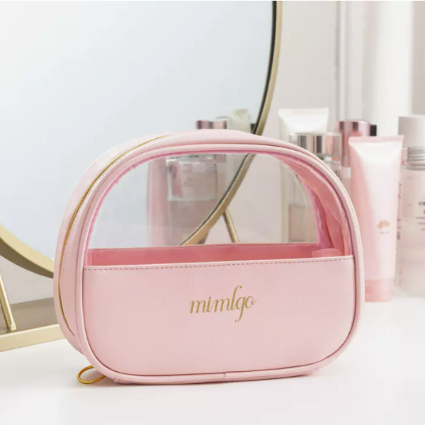 Popular travel large-capacity toiletry bag (crescent bag, pink medium, size: 22cm*8.5cm*16cm)