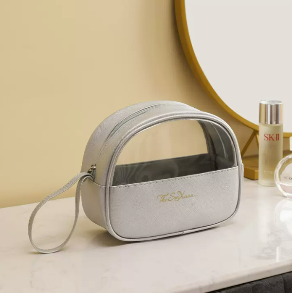 Popular travel large-capacity toiletry bag (crescent moon bag silver medium size: 22cm*8.5cm*16cm)