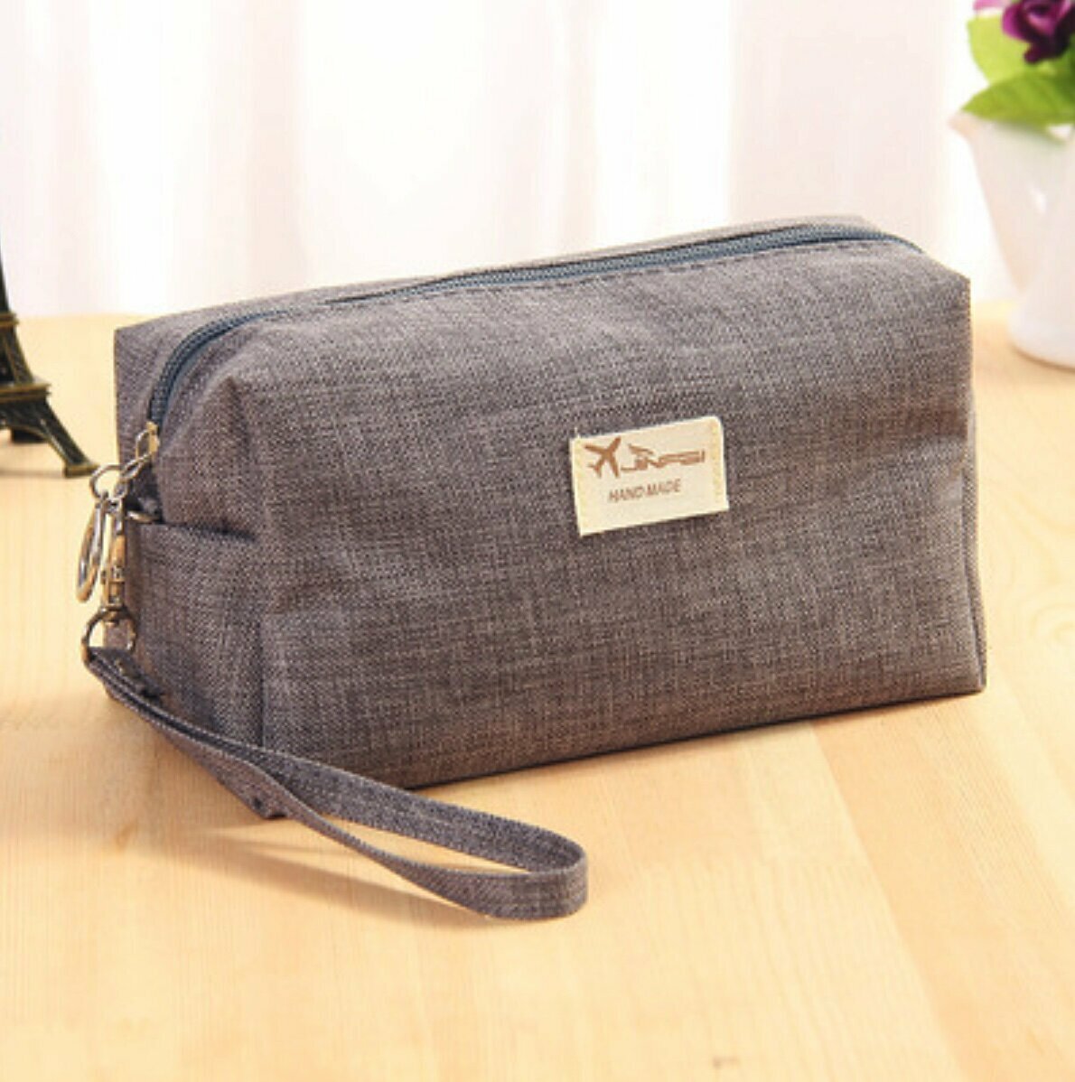 Popular large-capacity travel cosmetic bag (gray size: 18cm*8.5cm*10cm)