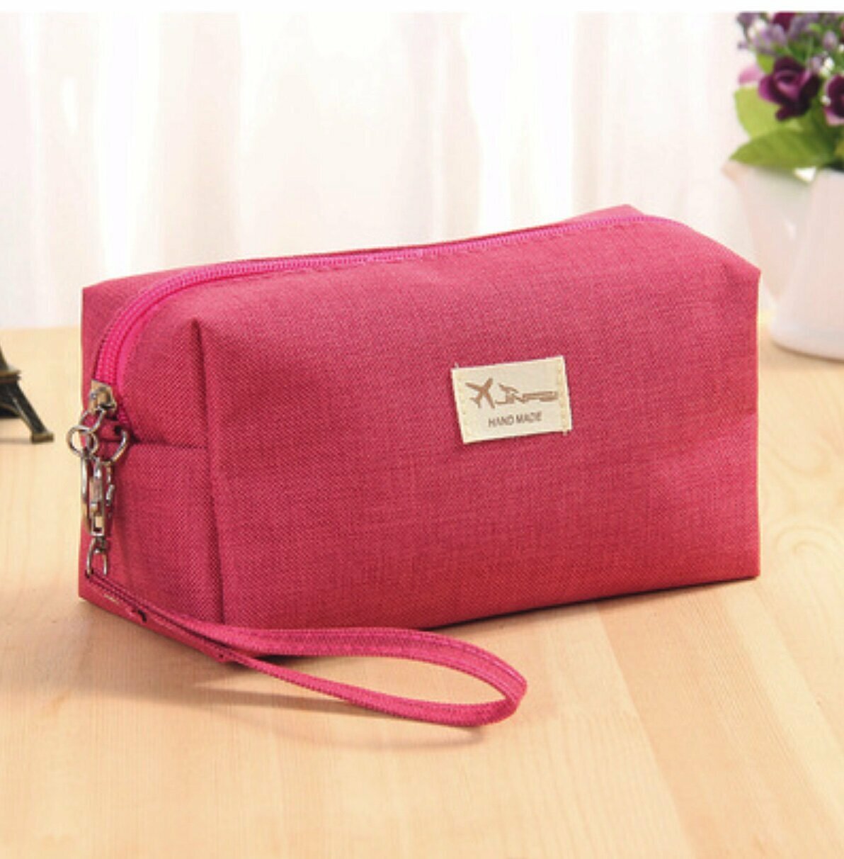 Popular large-capacity travel cosmetic bag (rose red size 18cm*8.5cm*10cm)