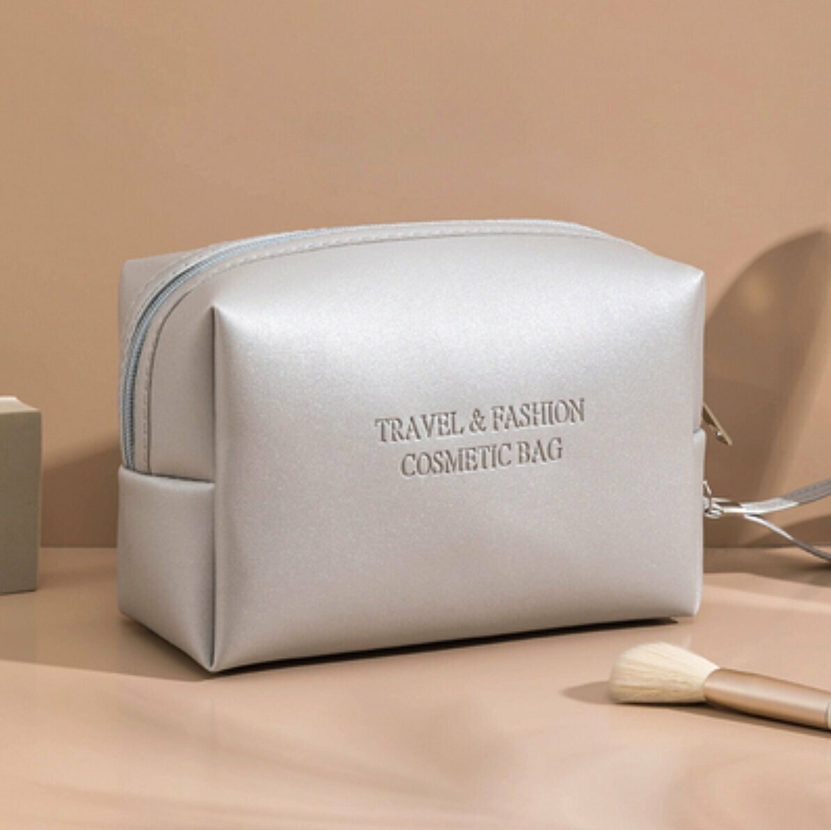 Popular portable travel toiletry bag (starry sky silver square octagonal bag, length 19cm, height 13cm, width 10cm)