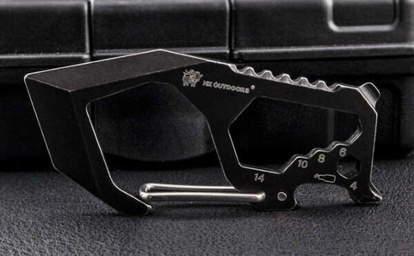 POPULAR LITTLE SHARK MULTI-FUNCTION SAFETY CARABINER EDC-009A (BLACK) (TOTAL LENGTH 72MM)