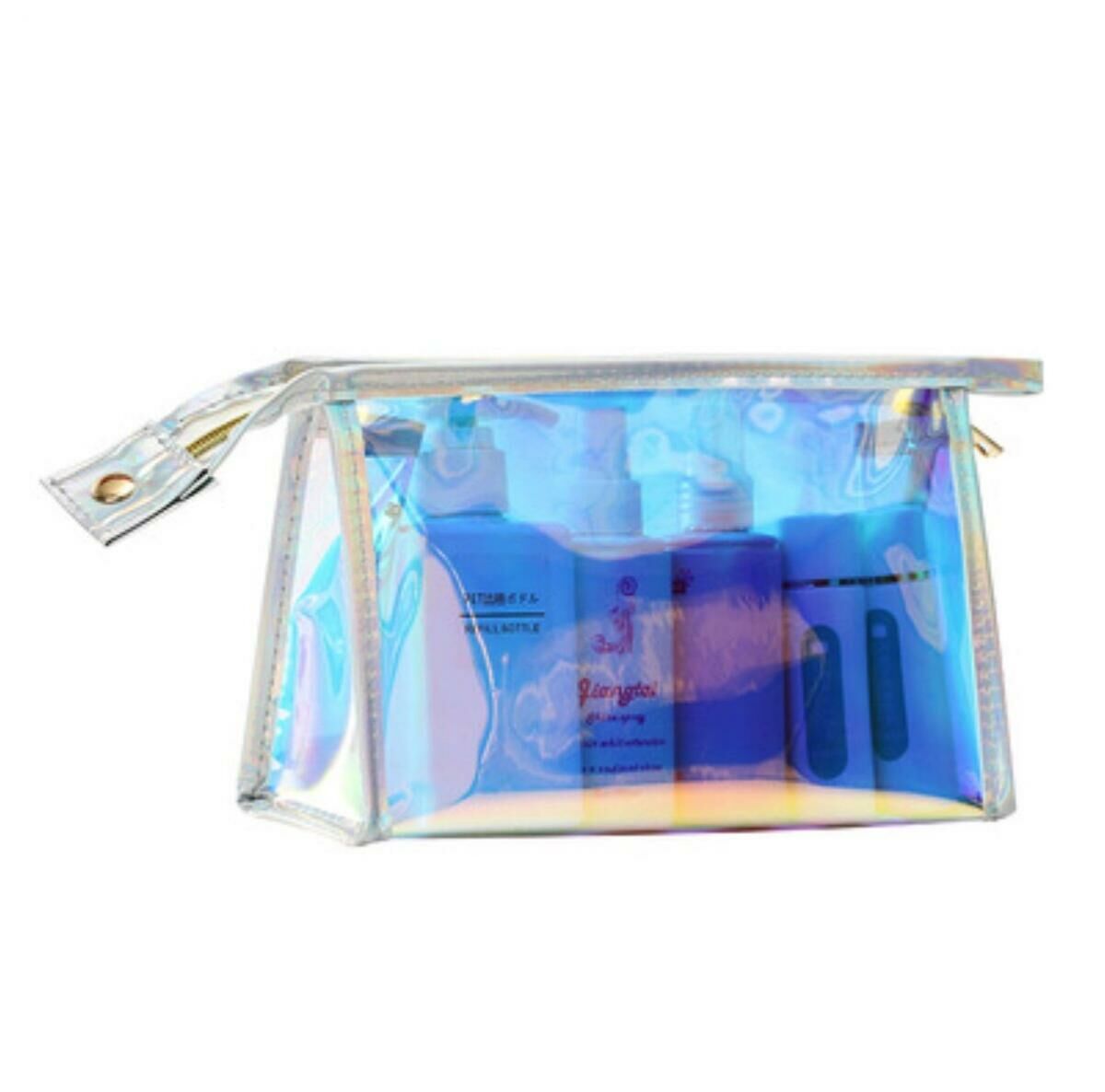 Popular Travel Jelly Laser Wash Bag (Silver Edging Medium Size: 22.5cm*14cm*6.5cm)