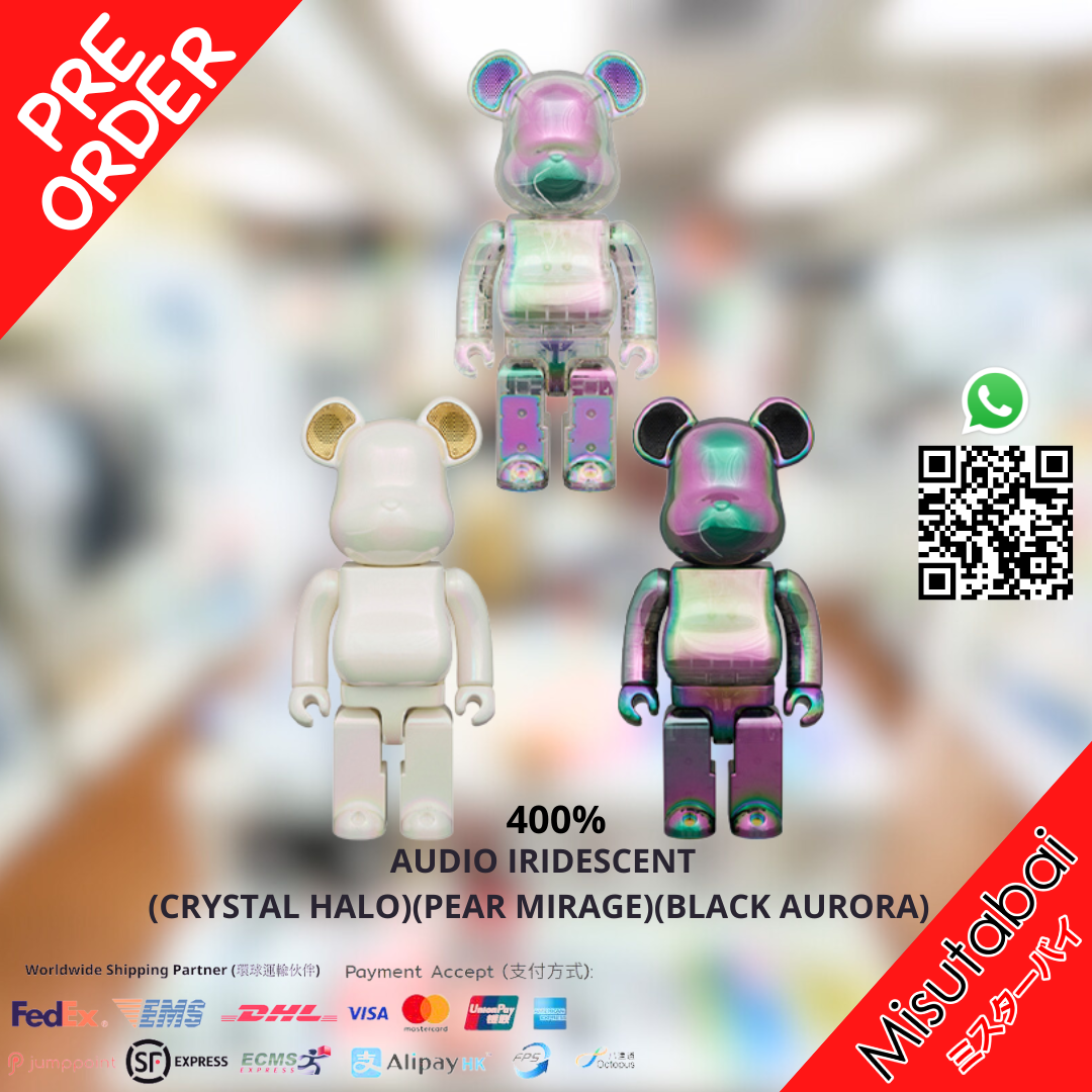 400% BE@RBRICK  AUDIO IRIDESCENT (CRYSTAL HALO)/(PEAR MIRAGE)/(BLACK AURORA) Speaker
