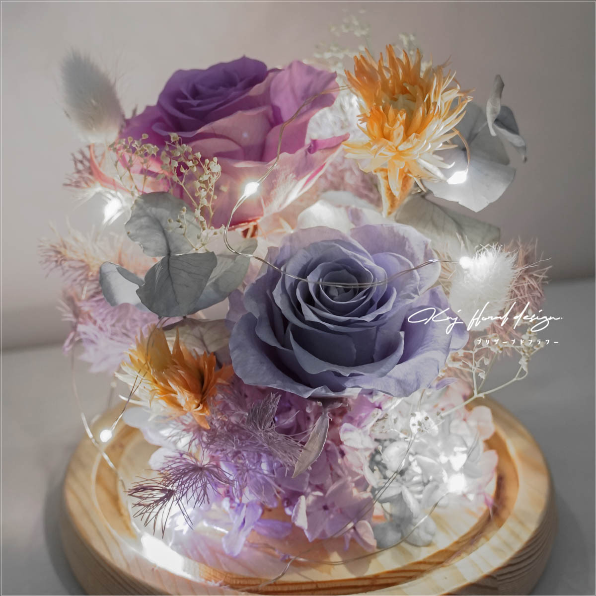 莫內花園永生花玻璃燈盅