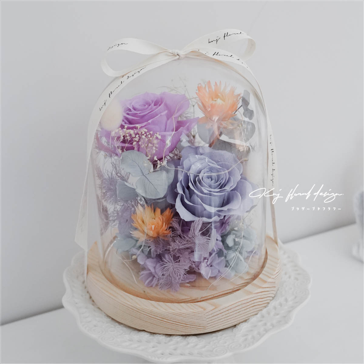 莫內花園永生花玻璃燈盅