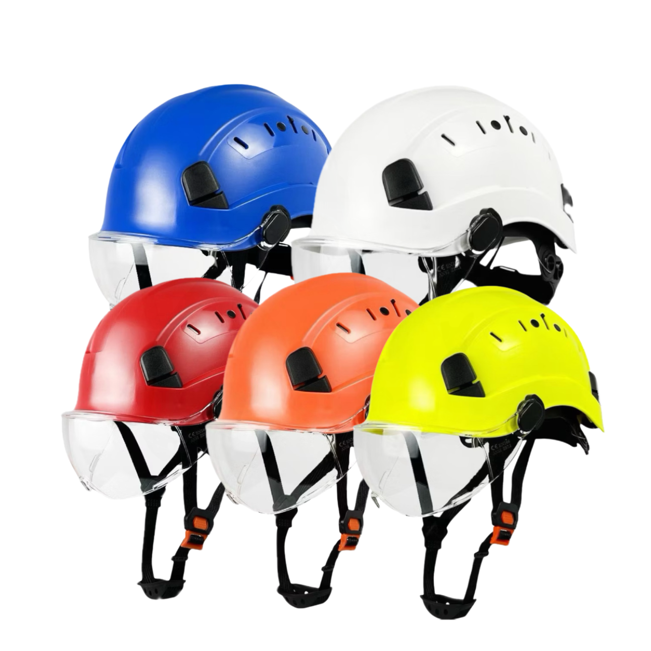 透氣開孔 ABS 護目鏡式 工程安全帽