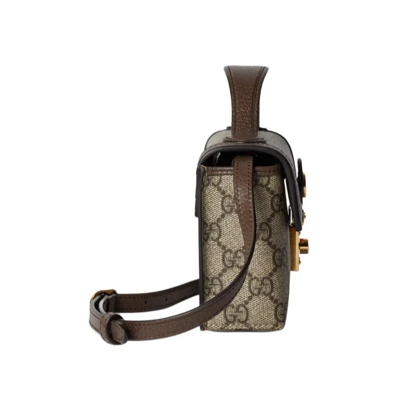GUCCI Ophidia 迷你手袋 米色拼烏木色