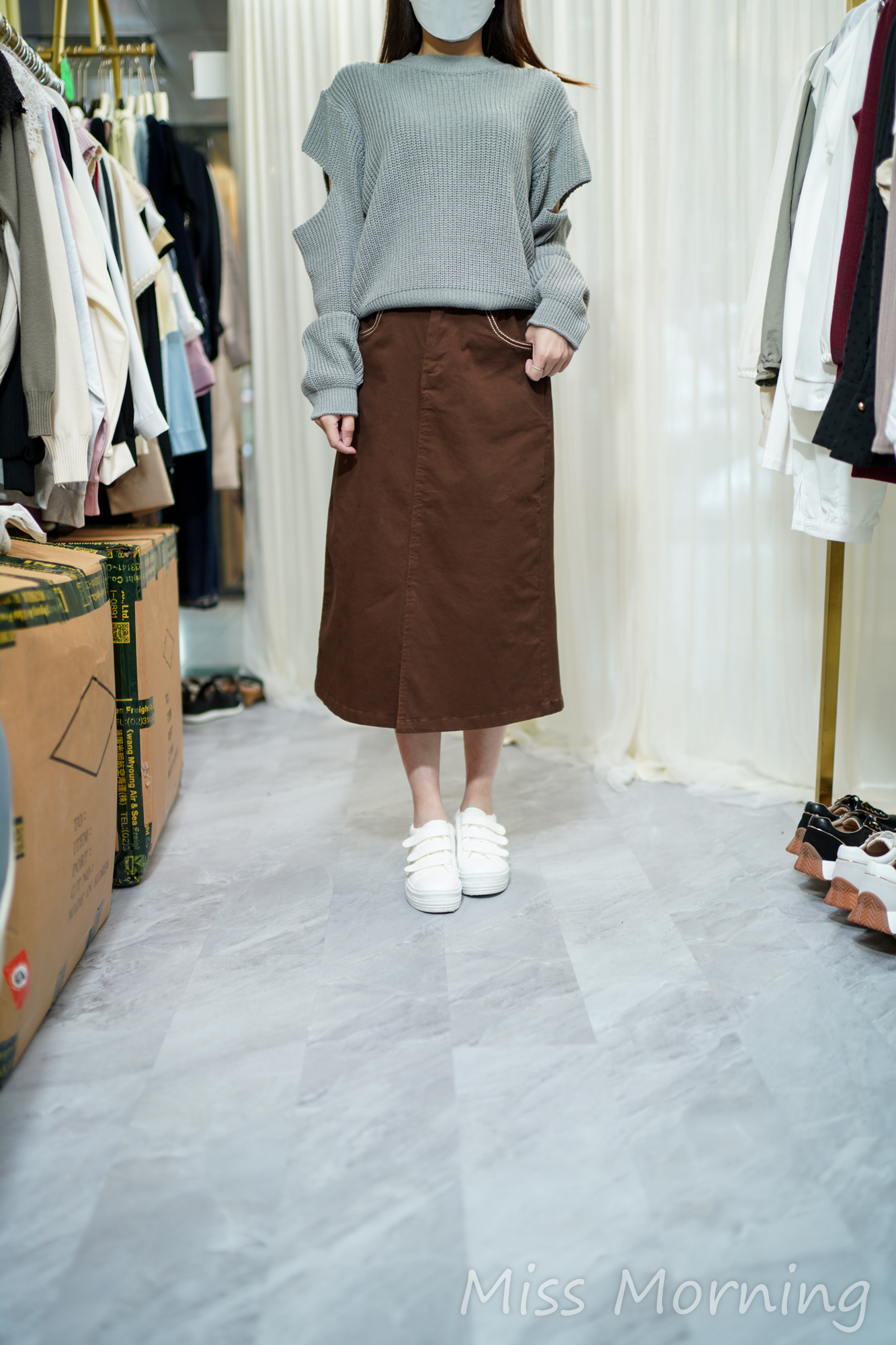 簡約隨意手袖有款上衣(14162)