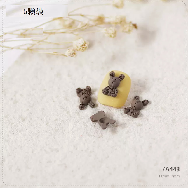 Hot Recommended Nail Art Accessories Alloy Chocolate Bear Rabbit A443 (pack of 5 pieces)