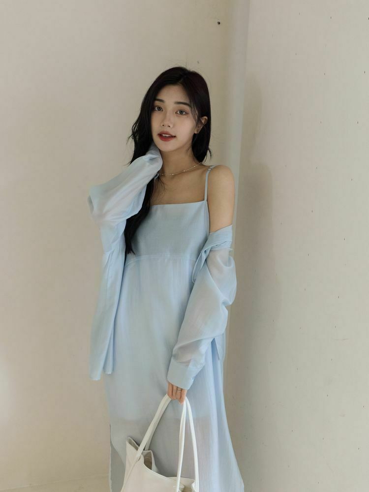 光澤透膚仙女襯衫