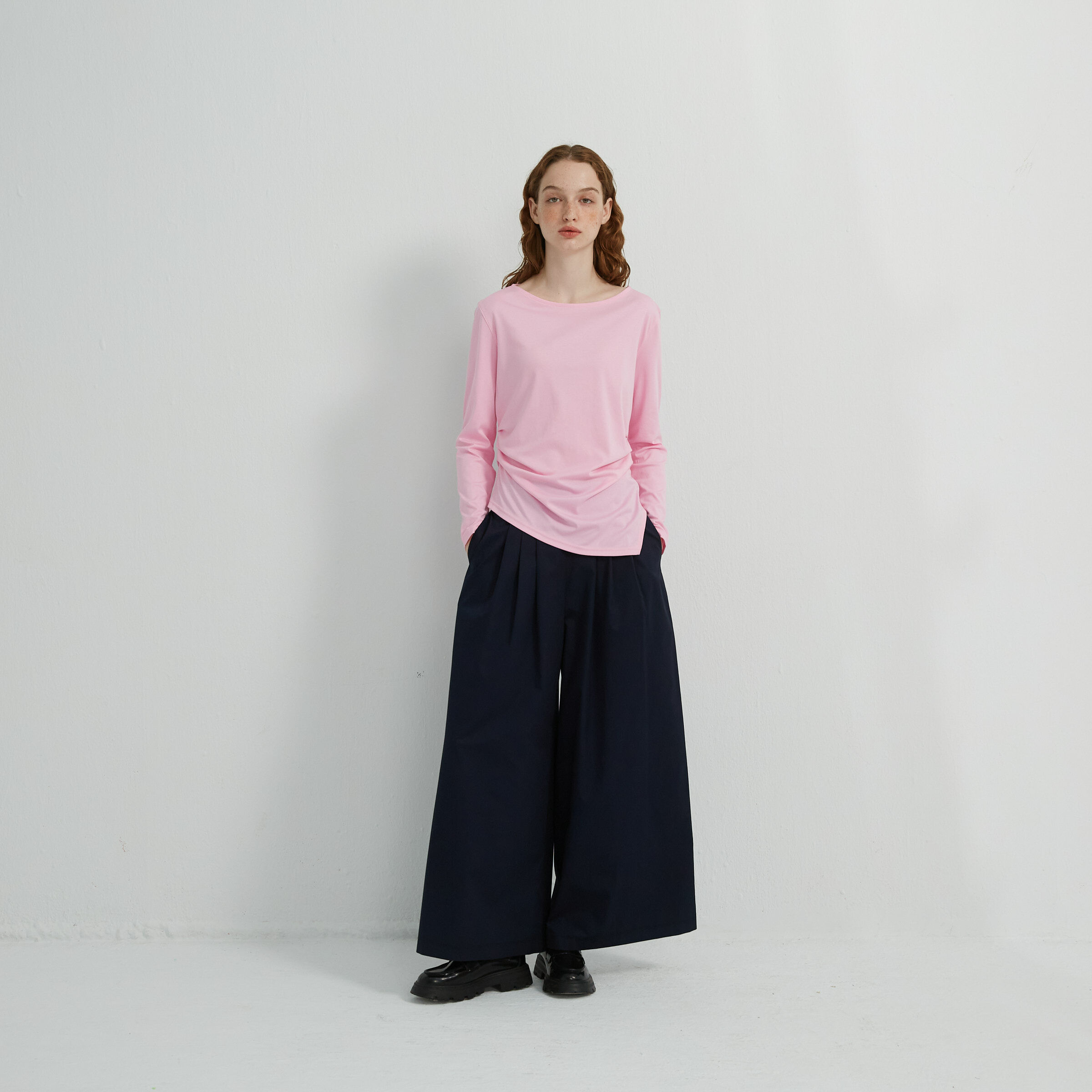 10 MOOn  Pima Cotton 匹馬棉粉色造型長袖上衣