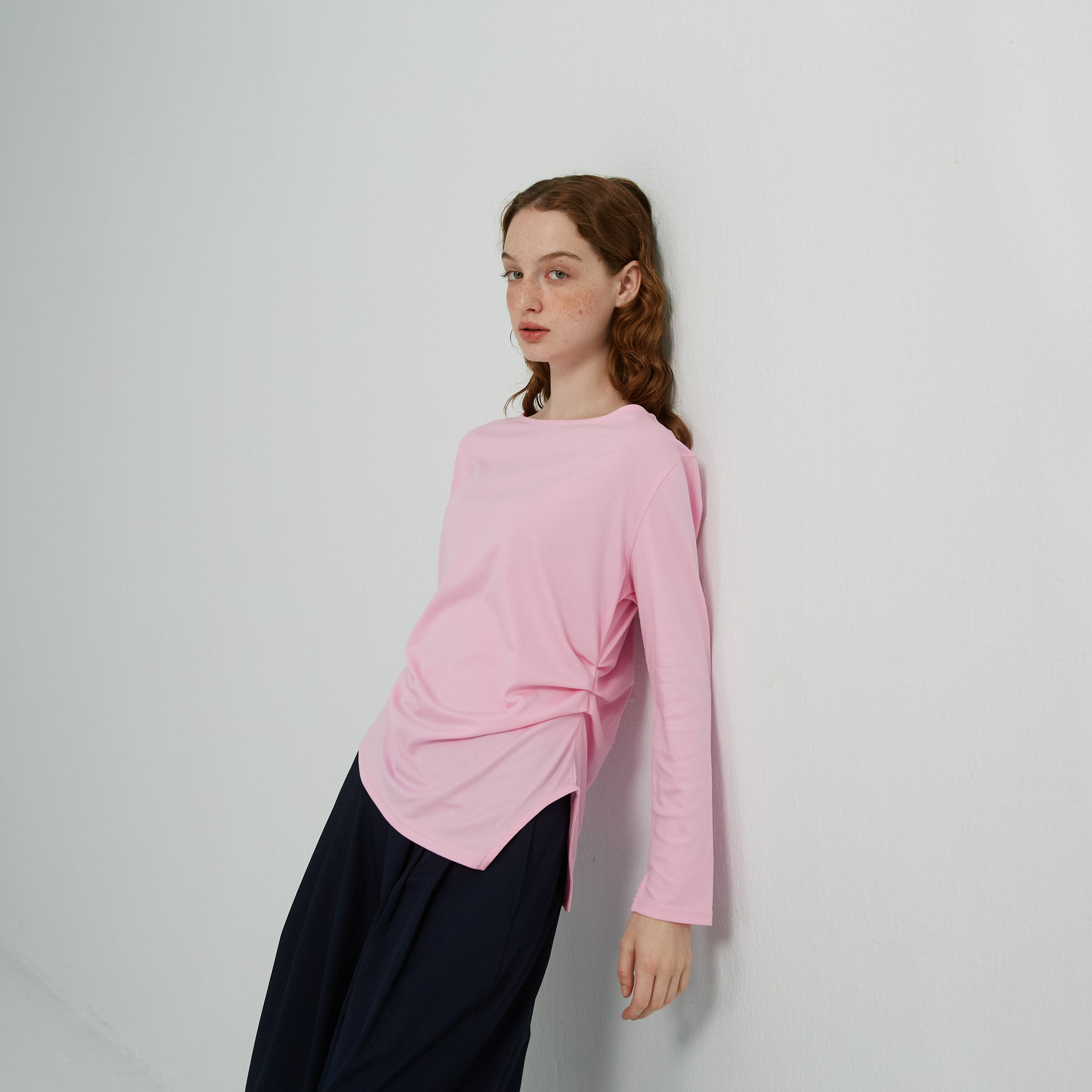10 MOOn  Pima Cotton 匹馬棉粉色造型長袖上衣