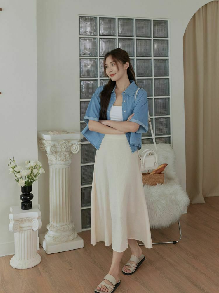 垂墜感極顯瘦棉麻長裙