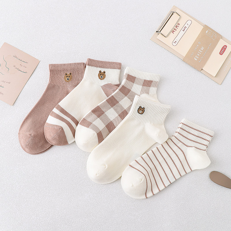 [3 FOR RM10] Choco Bear Mid-Calf Socks