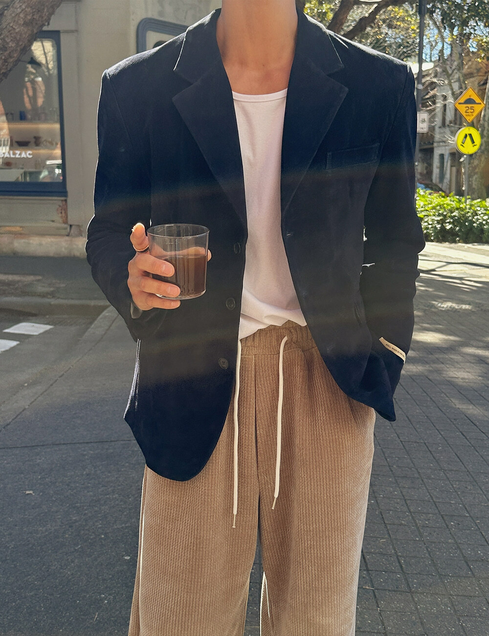 真皮絨面革西裝外套