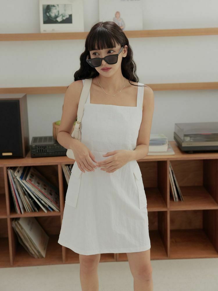 率性尼龍口袋細肩短洋