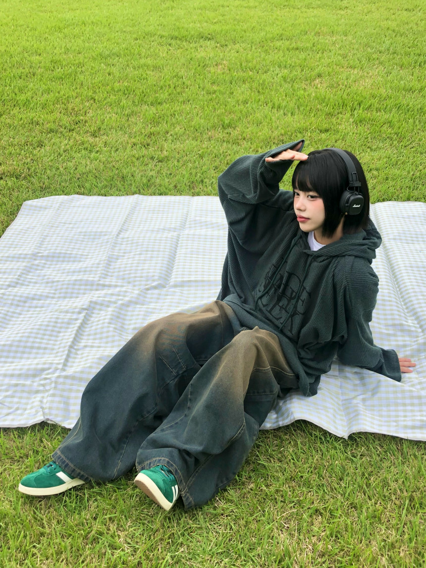 【HERETICS STUDIO 】韓國 고품질 泥黃 做舊 復古 刷色 牛仔褲 寬鬆 落地 牛仔 長褲