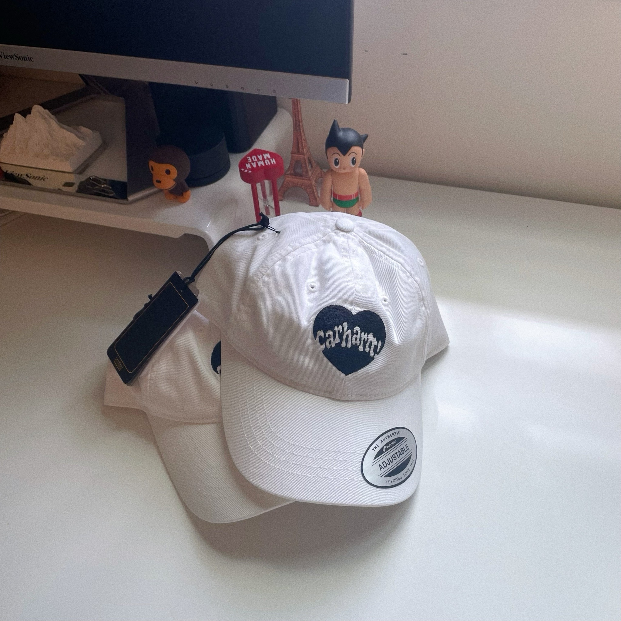 Carhartt WIP Heart Print Cap 愛心刺繡 白色 黑色 厚磅 老帽 帽子