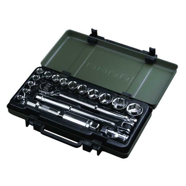 ARSENAL 19PC 3/8" Dr 90齒超扭力止滑套筒組 AS-80755