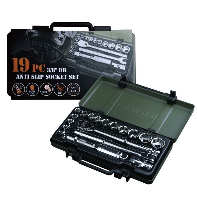 ARSENAL 19PC 3/8" Dr 90齒超扭力止滑套筒組 AS-80755