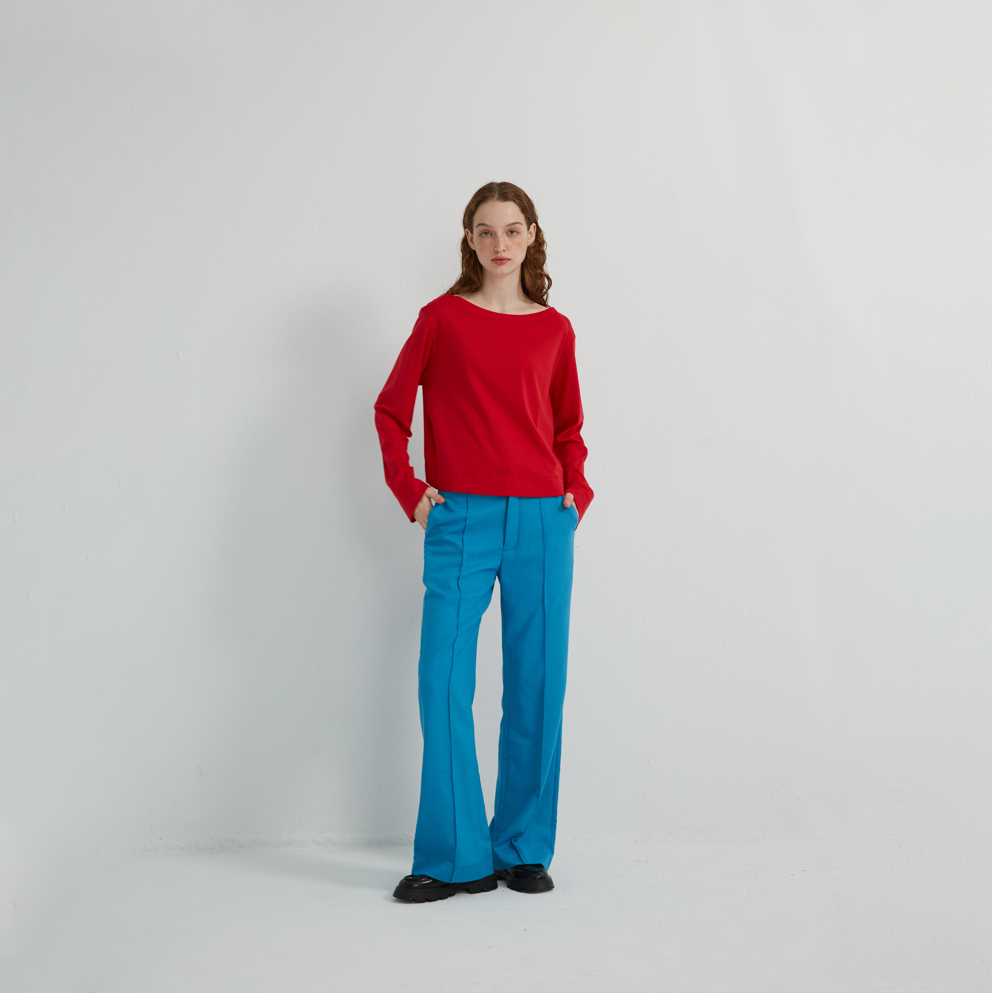 10 MOOn  Pima Cotton 匹馬棉紅色長袖上衣