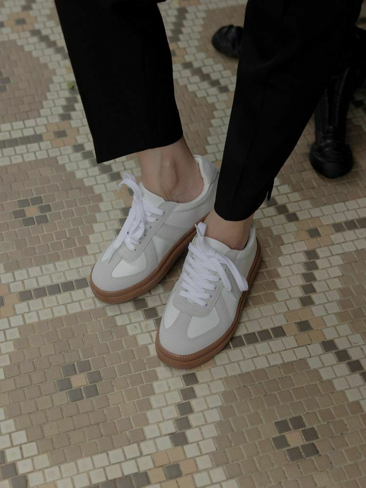 百搭推薦 質感麂皮拼接德訓鞋