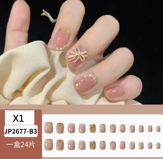 爆款美甲  鑲鉆款穿戴甲X1-JP2677#（膠水款）