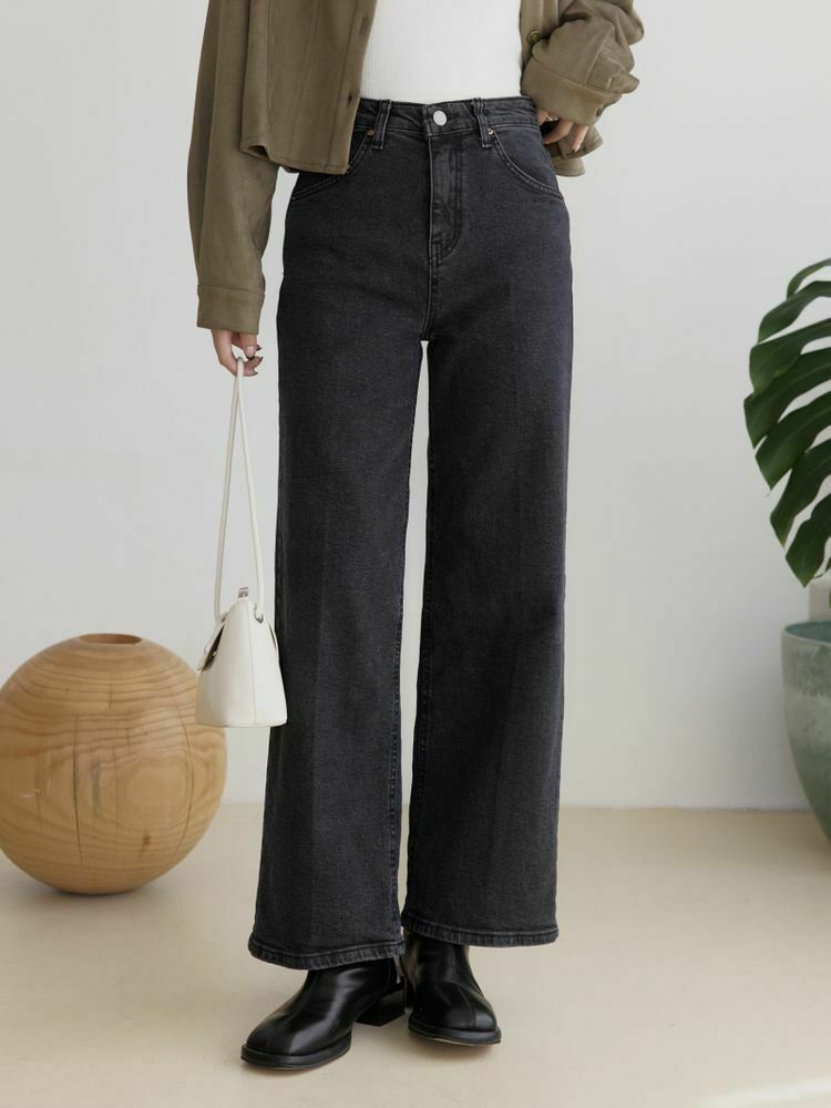 推薦款炭灰舒適顯瘦牛仔褲