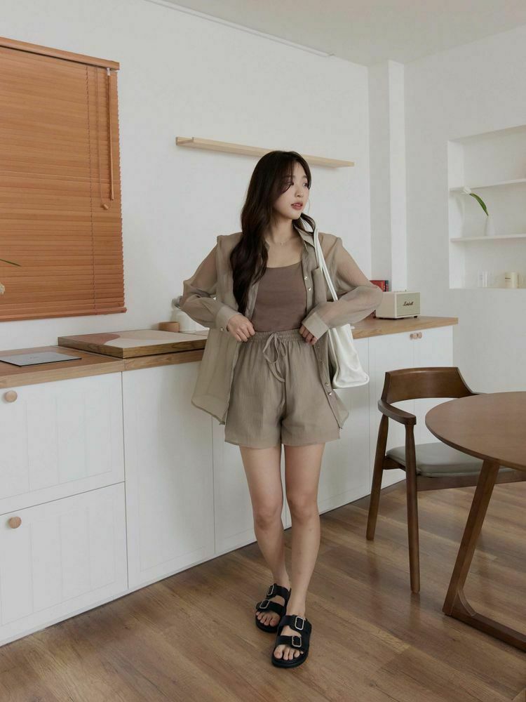 金屬釦微透感三件組套裝