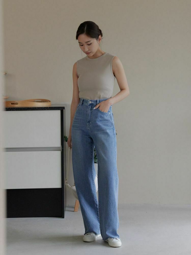 休閒時髦感彈性削肩背心